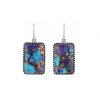 Sterling Silver Blended Purple & Blue  Turquoise Earrings
