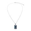 Sterling Silver Purple & Blue Turquoise Pendant With Chain 18 Inches