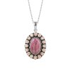 Sterling Silver Rhodochrosite & Pink Shell Pendant With Chain 18 Inches