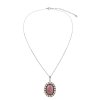 Sterling Silver Rhodochrosite & Pink Shell Pendant With Chain 18 Inches