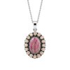 Sterling Silver Rhodochrosite & Pink Shell Pendant With Chain 18 Inches