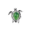 Sterling Silver Green Turquoise Turtle Ring
