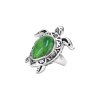Sterling Silver Green Turquoise Turtle Ring