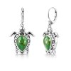 Sterling Silver Green Turquoise Turtle Earrings