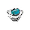 Sterling Silver Turquoise Leaf Ring