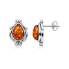 Sterling Silver Amber Post Earrings