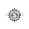 Sterling Silver Green Amethyst & Amethyst ring