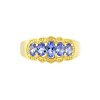 Sterling Silver Tanzanite Ring Over 18K Yellow Gold Plated