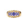 Sterling Silver Tanzanite Ring Over 18K Yellow Gold Plated