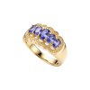 Sterling Silver Tanzanite Ring Over 18K Yellow Gold Plated