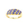 Sterling Silver Tanzanite Ring Over 18K Yellow Gold Plated
