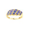 Sterling Silver Tanzanite Ring Over 18K Yellow Gold Plated
