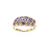 Sterling Silver Tanzanite Ring Over 18K Yellow Gold Plated