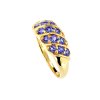 Sterling Silver Tanzanite Ring Over 18K Yellow Gold Plated