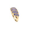 Sterling Silver Tanzanite Ring Over 18K Yellow Gold Plated