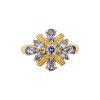 Sterling Silver Tanzanite Ring Over 18K Yellow Gold Plated
