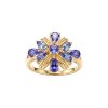 Sterling Silver Tanzanite Ring Over 18K Yellow Gold Plated