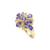 Sterling Silver Tanzanite Ring Over 18K Yellow Gold Plated
