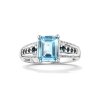Sterling Silver Sky Blue Topaz & Swiss Blue Topaz Ring