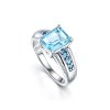 Sterling Silver Sky Blue Topaz & Swiss Blue Topaz Ring