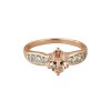 Sterling Silver Morganite Ring Over Rose Gold Plated