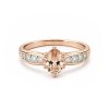 Sterling Silver Morganite Ring Over Rose Gold Plated