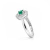 Sterling Silver Emerald & White Topaz Ring