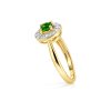 Sterling Silver Chrome Diopside & White Topaz Ring Over 18K Yellow Gold Plated