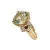 Sterling Silver Green Amethyst & Garnet and White Topaz  Ring Over 18K Yellow Gold Plated