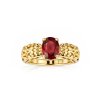 Sterling Silver Ruby Ring Over 18K Yellow Gold Plated
