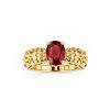 Sterling Silver Ruby Ring Over 18K Yellow Gold Plated