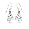 Sterling Silver Two-Tone Christmas Tree Earrings