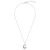 Sterling Silver Deer White White Cubic Zirconia Pendant With Chain 18 Inches