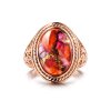 Copper Pink & Orange Spiny Oyster Shell Ring