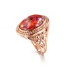 Copper Pink & Orange Spiny Oyster Shell Ring