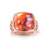 Copper Pink & Orange Spiny Oyster Shell Ring