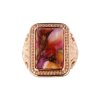 Copper Pink & Orange Spiny Oyster Shell Ring