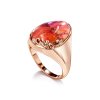 Copper Pink & Orange Spiny Oyster Shell Ring