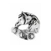 Horse Brass Ring Over Rhodium Plated
