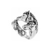 Horse Brass Ring Over Rhodium Plated