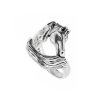 Horse Brass Ring Over Rhodium Plated