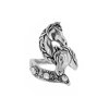 Horse Brass Ring Over Rhodium Plated