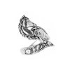 Horse Brass Ring Over Rhodium Plated
