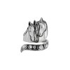 Horse Brass Ring Over Rhodium Plated