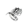 Horse Brass Ring Over Rhodium Plated