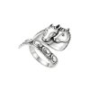 Horse Brass Ring Over Rhodium Plated