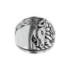 Horse Brass Ring Over Rhodium Plated