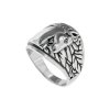 Horse Brass Ring Over Rhodium Plated