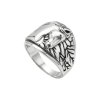 Horse Brass Ring Over Rhodium Plated
