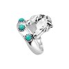 Horse Turquoise Brass Ring Over Rhodium Plated